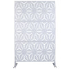 Outdoor & Indoor Metal Privacy Screen, Freestanding Decorative Panels For Deck, Balcony, Patio, Lawn, And Garden - White