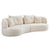 4 Seat Modular Sofa With Removable Pillows, Durable Fabric And Solid Wood Frame - White