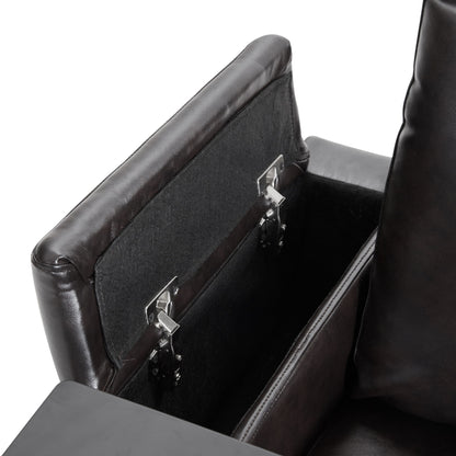 Power Motion Recliner With USB Charging Port And Hidden Arm Storage 2 Convenient Cup Holders Design And 360 Degree Swivel Tray Table - Black