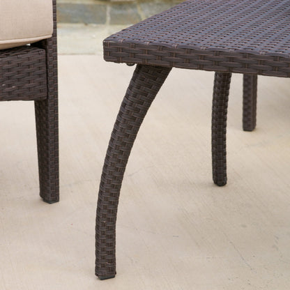Honolulu - 4 Pieces Wicker Set Outdoor Seating - Brown / Tan With