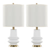 Lloyd - Contemporary Table Lamp (Set of 2) - Sanded Matte White / Modern Brass / White