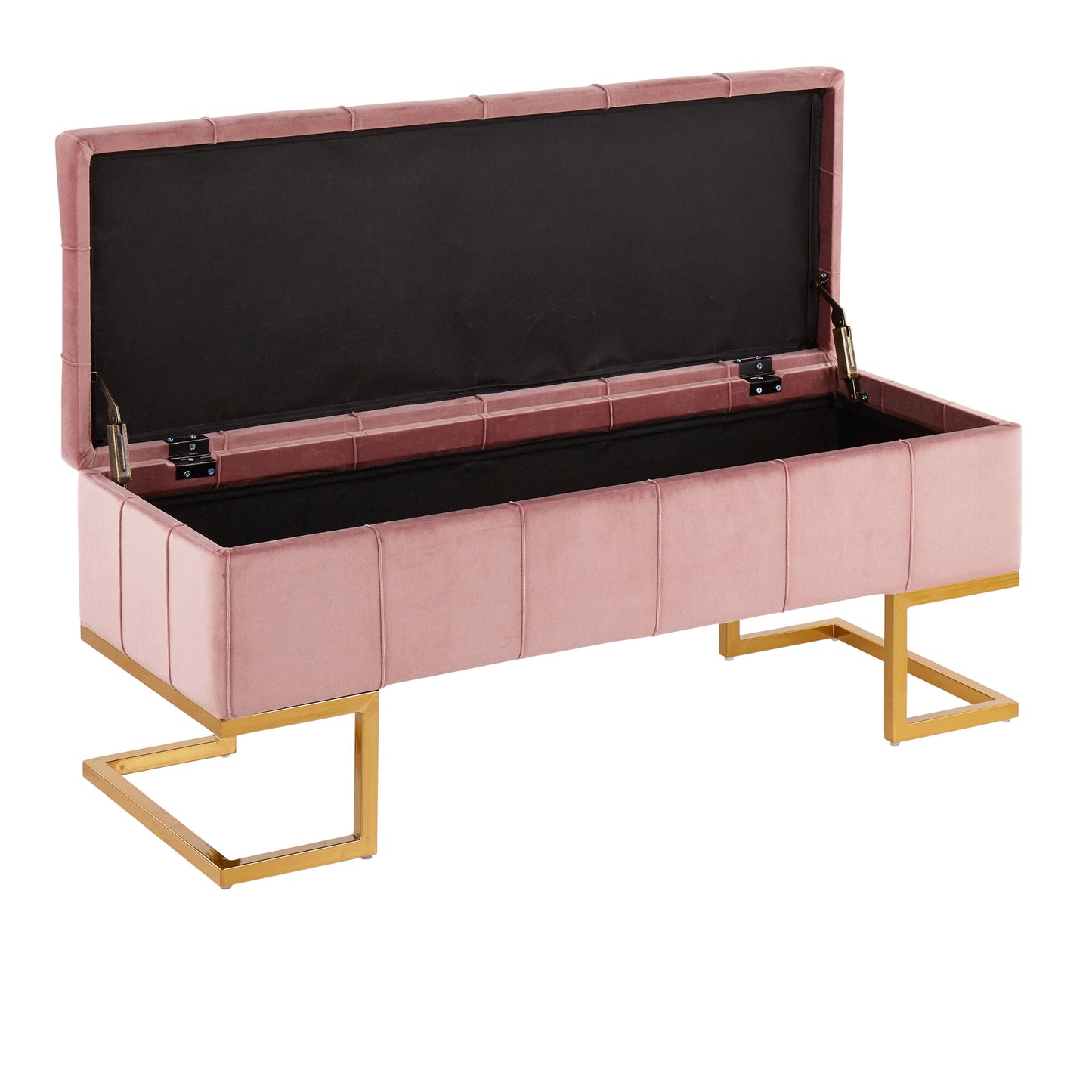 Midas - Contemporary / Glam Storage Bench - Gold / Pink