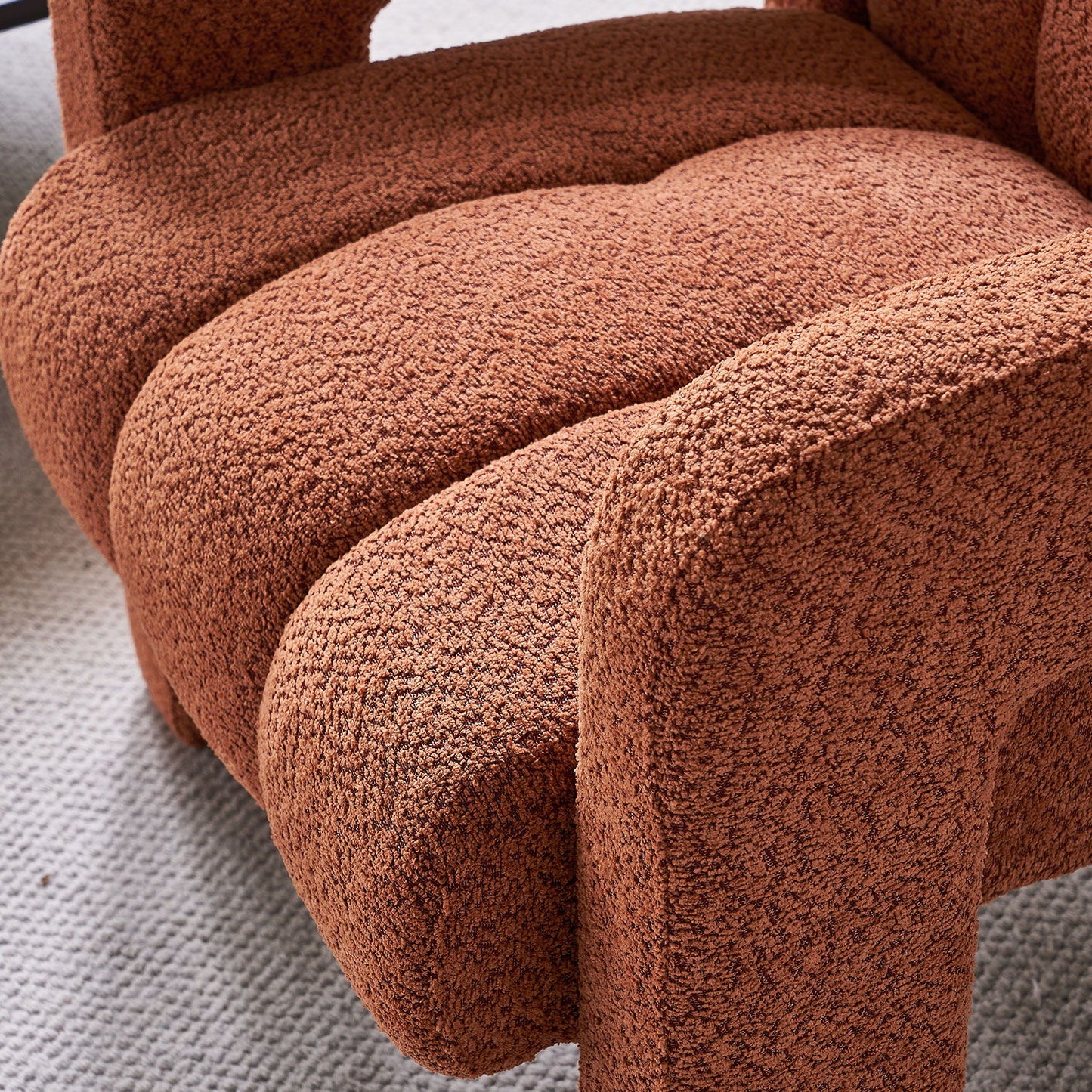 31.10" Wide Boucle Upholstered Accent Chair - Orange