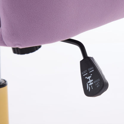 Ergonomic Swivel Office Chair With Backrest, Adjustable And Comfortable For Long Sitting - Lilac