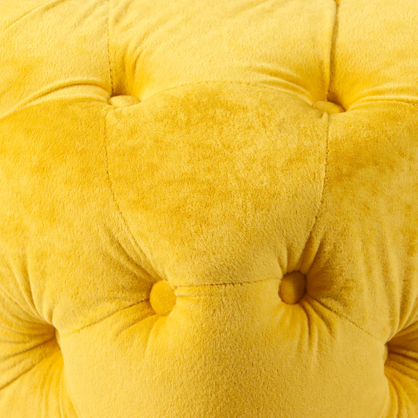 Modern Velvet Upholstered Ottoman, Exquisite Small End Table, Soft Foot Stool, Dressing Makeup Chair, Comfortable Seat For Living Room, Bedroom, Entrance - Yellow