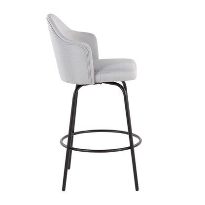 Ahoy - Contemporary Fixed Height Counter Stool (Set of 2) - Black / Light Gray