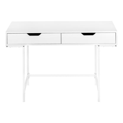 Computer Desk For Home Office, Laptop, Storage Drawers, Versatile Placement - White