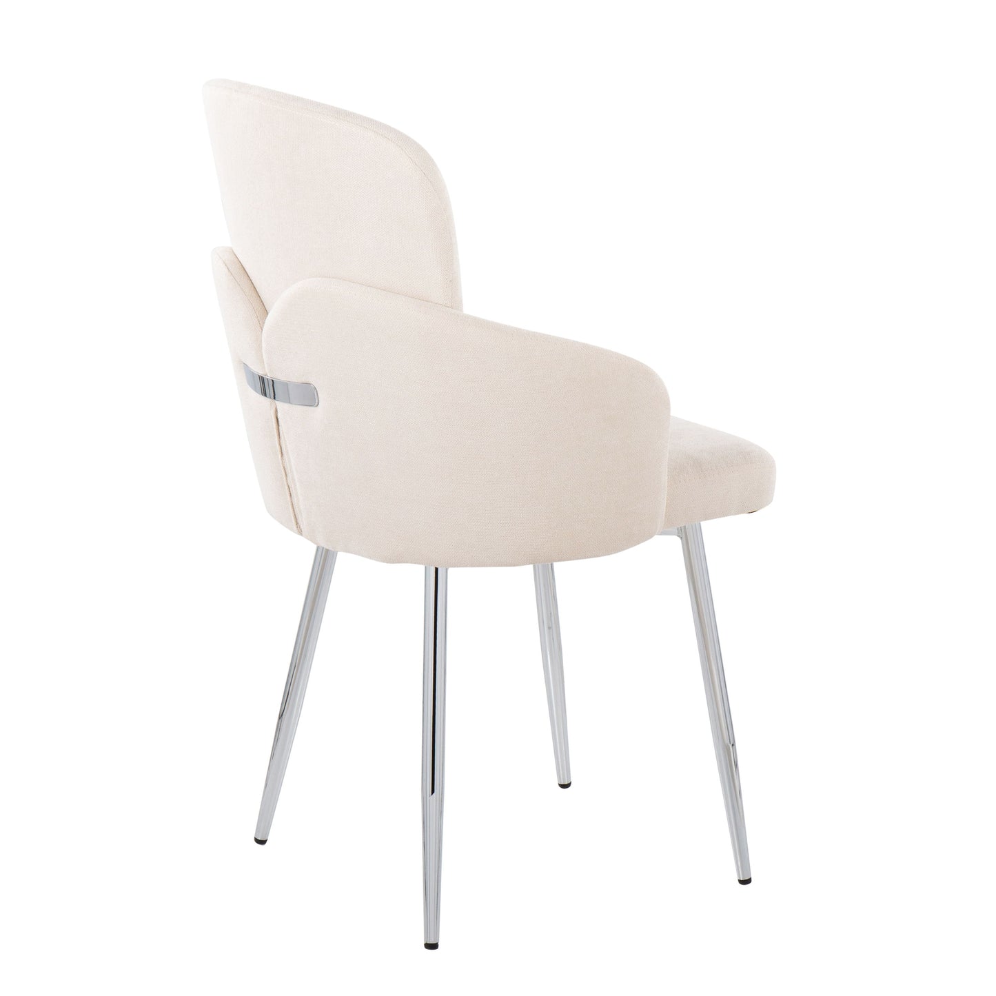 Dahlia - Contemporary Dining Chair (Set of 2) - Cream / Chrome