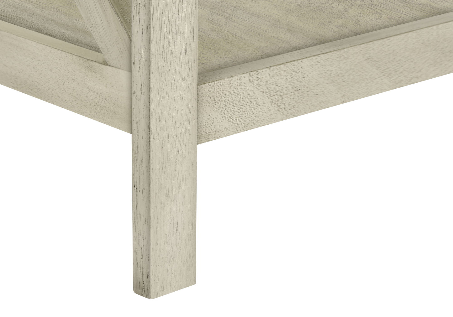 Accent End Table, 2 Tier, Storage Drawer, Transitional - White