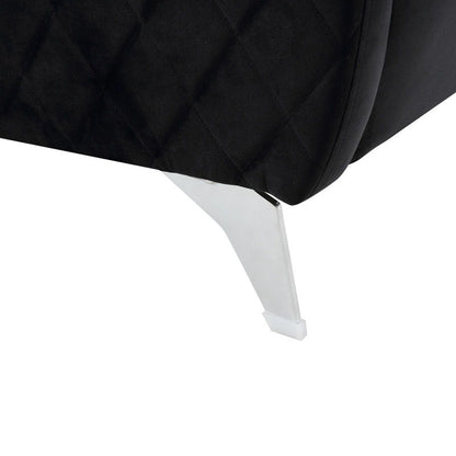 Sofia - Velvet Fabric Sofa, Loveseat Living Room (Set of 2) - Black