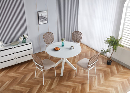 Sennit Chair, Dining Chair, Coffee Chair (Set of 4) - Beige