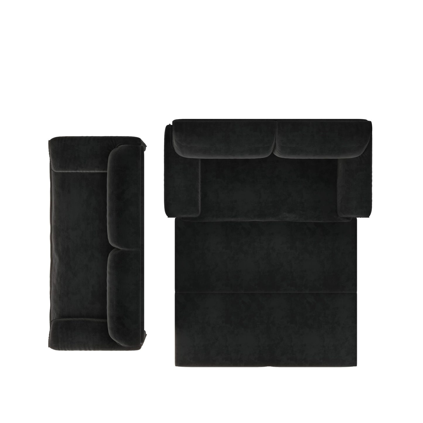 Queen Pull Out Sofa Bed, 3 In 1 Convertible Sleeper Sofa With Side Storage Multifunctional Velvet Loveseat Bed For Living Room - Black