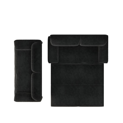 Queen Pull Out Sofa Bed, 3 In 1 Convertible Sleeper Sofa With Side Storage Multifunctional Velvet Loveseat Bed For Living Room - Black