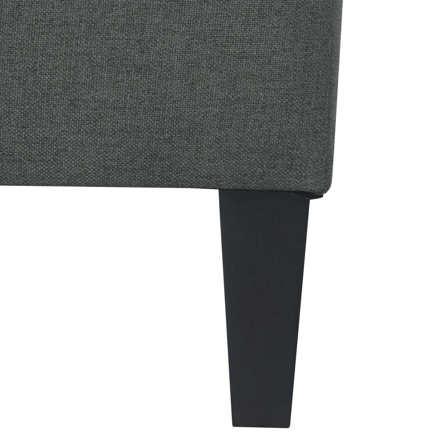 Classic Fabric Ottoman With Birch Wood Legs And High Quality Foam Padding - Dark Gray