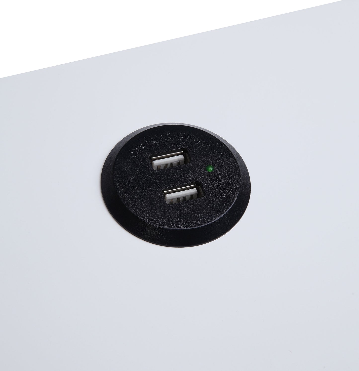 Fierce - Accent Table With Built - In USB Port - White / Black