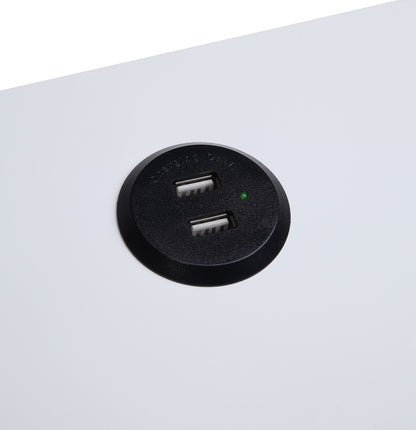 Fierce - Accent Table With Built - In USB Port - White / Black