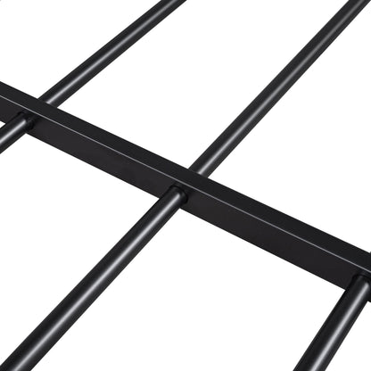 Twin Size Platform Bed With House-Shaped Headboard Design - Black
