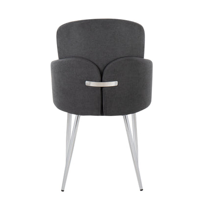 Dahlia - Contemporary Dining Chair (Set of 2) - Gray / Chrome
