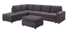Cassia - Modular Sectional Sofa With Ottoman - Dark Gray