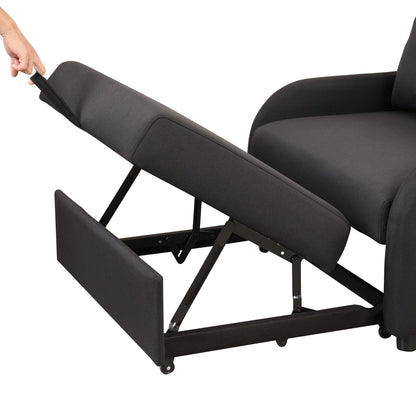 3 In 1 Pull Out Sofa Sleeper With Wing Table And USB Charge - Black