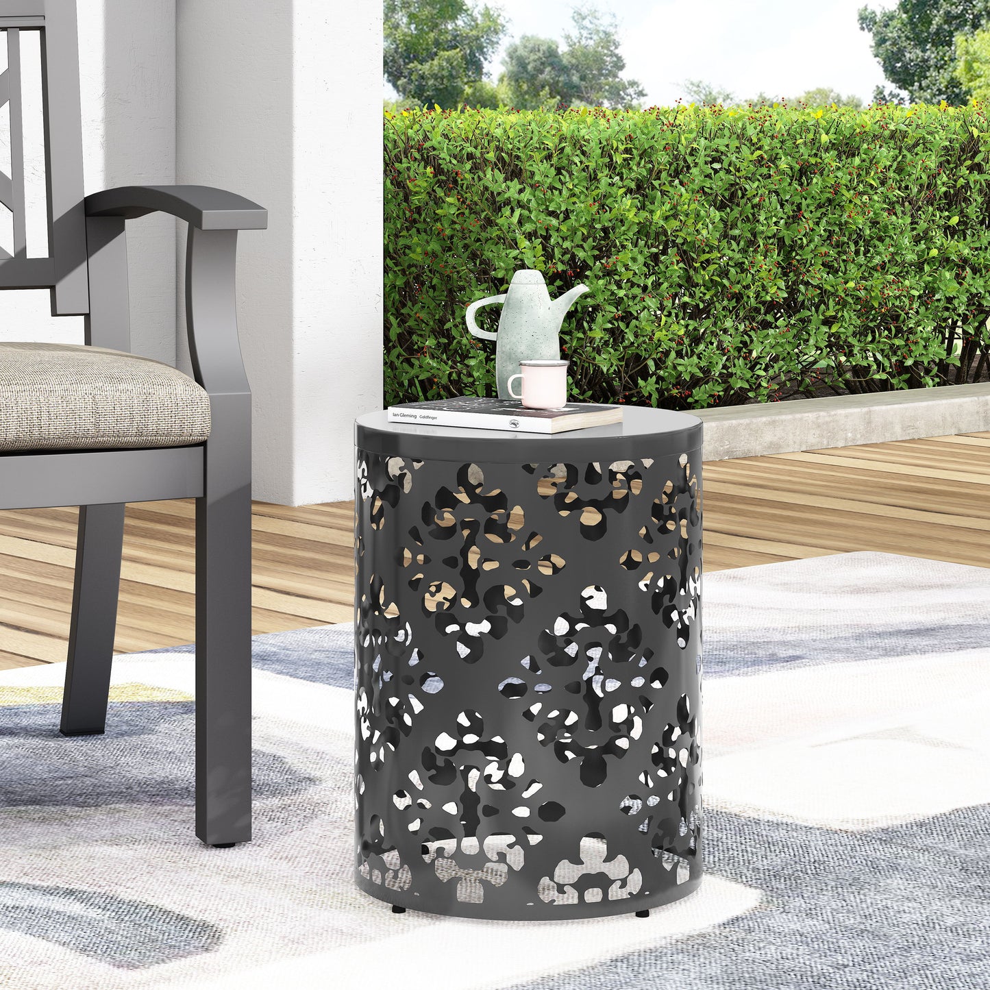 Outdoor Metal, End Table Large - Black