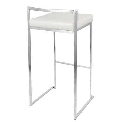 Fuji - Contemporary Stackable Barstool (Set of 2) - White