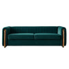Contemporary Velvet Sofa Couch For Living Room - Green