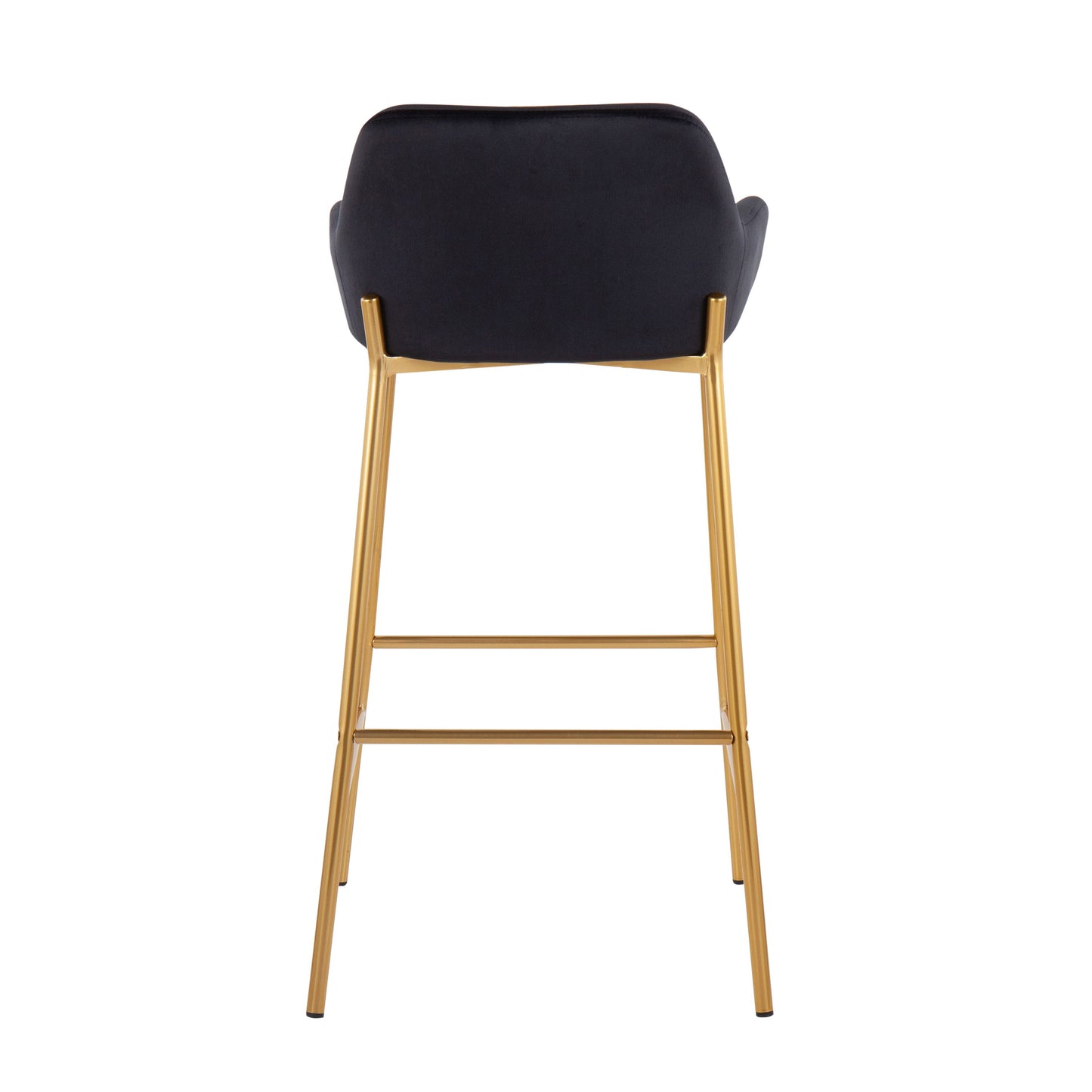 Daniella - Contemporary / Glam Fixed Height Bar Stool (Set of 2) - Gold / Black