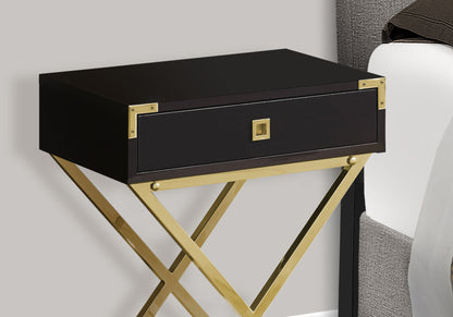 Accent Side Table, Storage Drawer, Contemporary - Espresso
