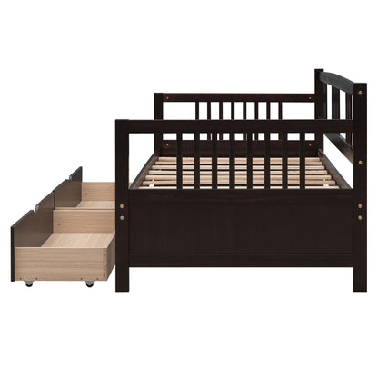 Twin Size DayBed With 2 Drawers - Espresso