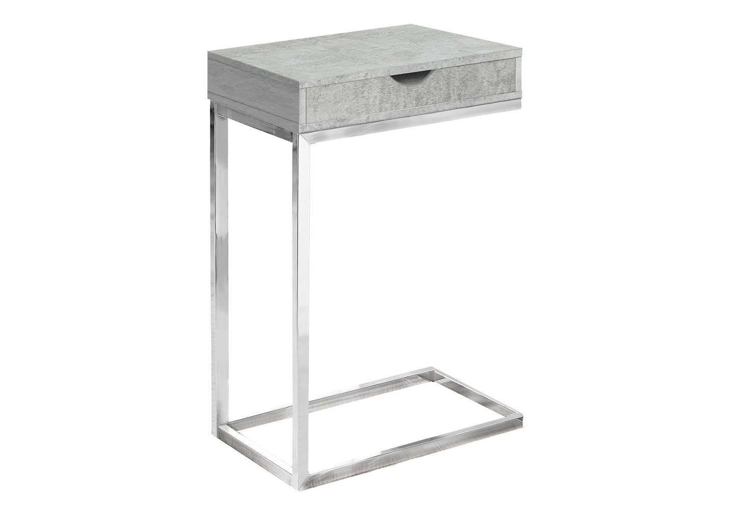 Accent Table, C - Shaped Contemporary And Modern - Gray