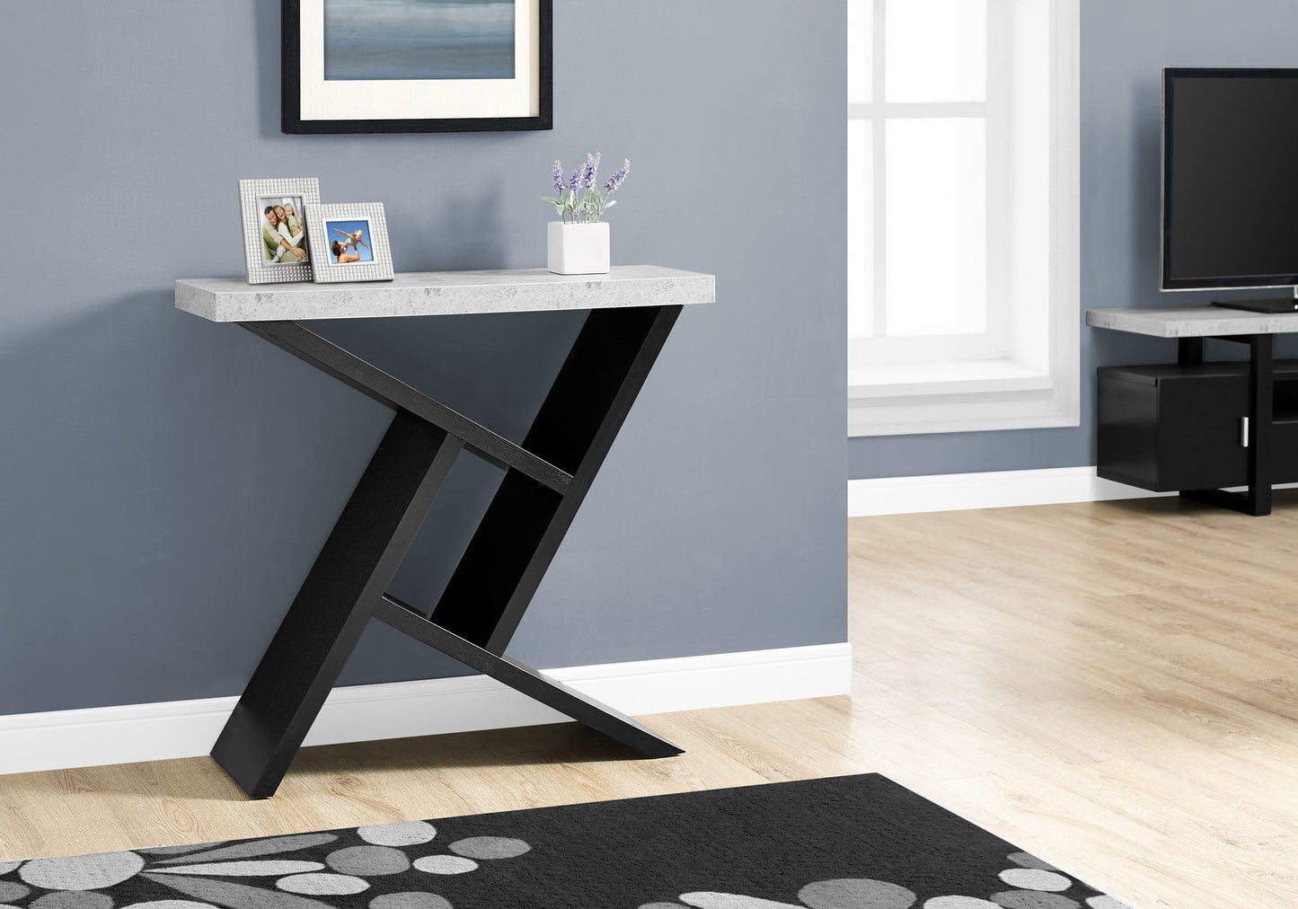 Accent Console Table For Entryway, Contemporary And Modern - Black