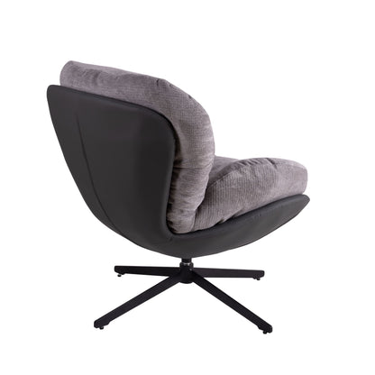 360ÔøΩÔøΩ Swivel Office Chair, Modern Chenille Chair With And Metal Base Frame, No Wheels, Accent Chair - Gray