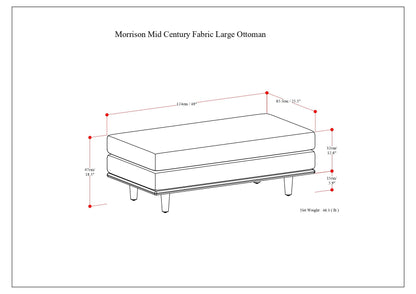 Morrison - Large Rectangular Ottoman - Mist Gray