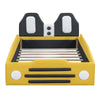 Twin Size Race Car Shaped Platform Bed With Wheels - Yellow