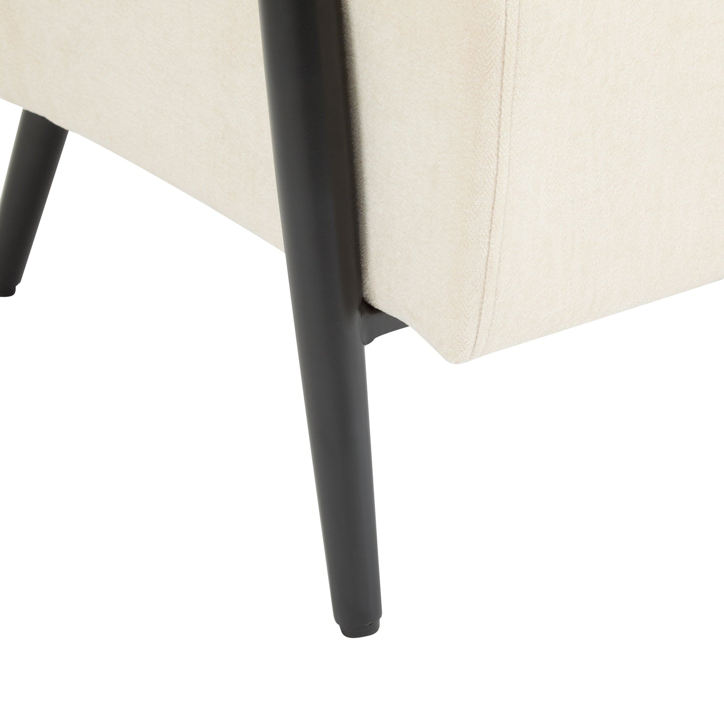 Modern Lounge Chair With Polyester Upholstery And Sturdy Metal Frame - Beige
