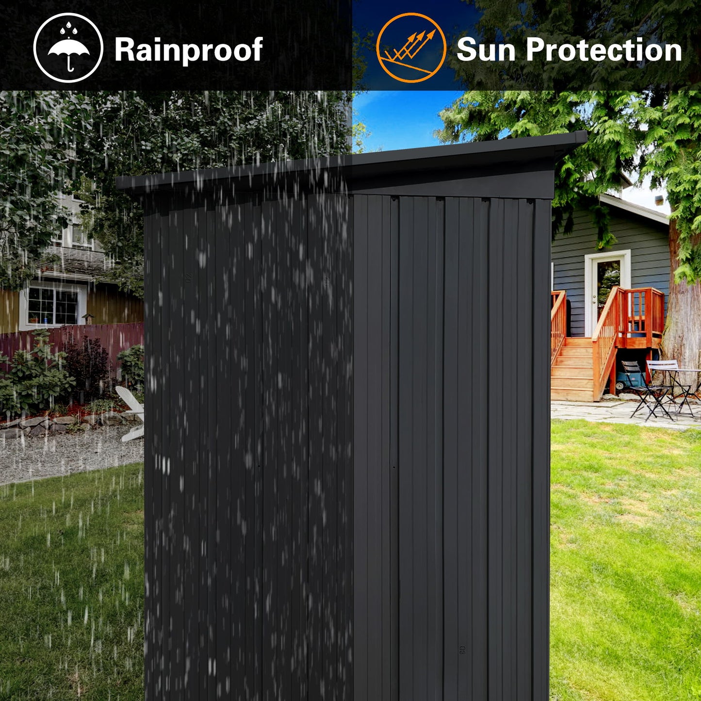 4Ftx6Ft Garden Sheds Outdoor Storage Sheds - Black