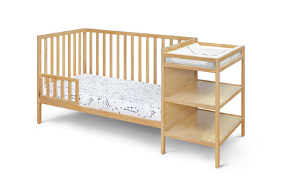 Palmer - 3 In 1 Convertible Crib, Changer Combo - Natural