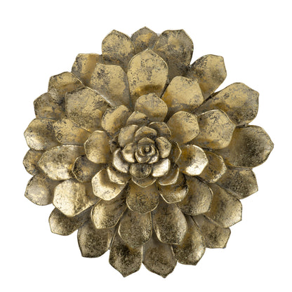 Resin Succulent Wall Plaque (Set of 2) - Gold
