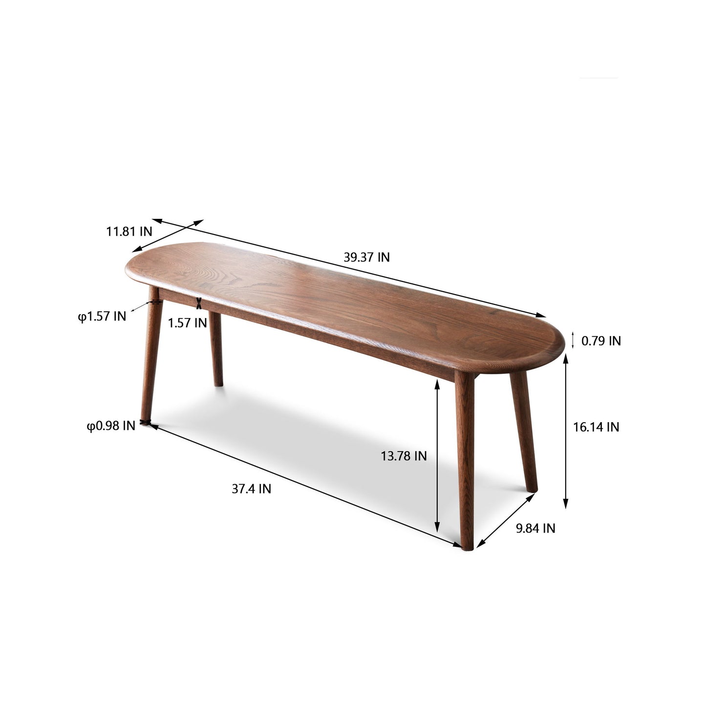 Dining Bench Bench For Dining Room, Bedroom - Natural Oak