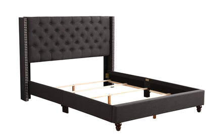 King Upholstered Transitional Bed - Black