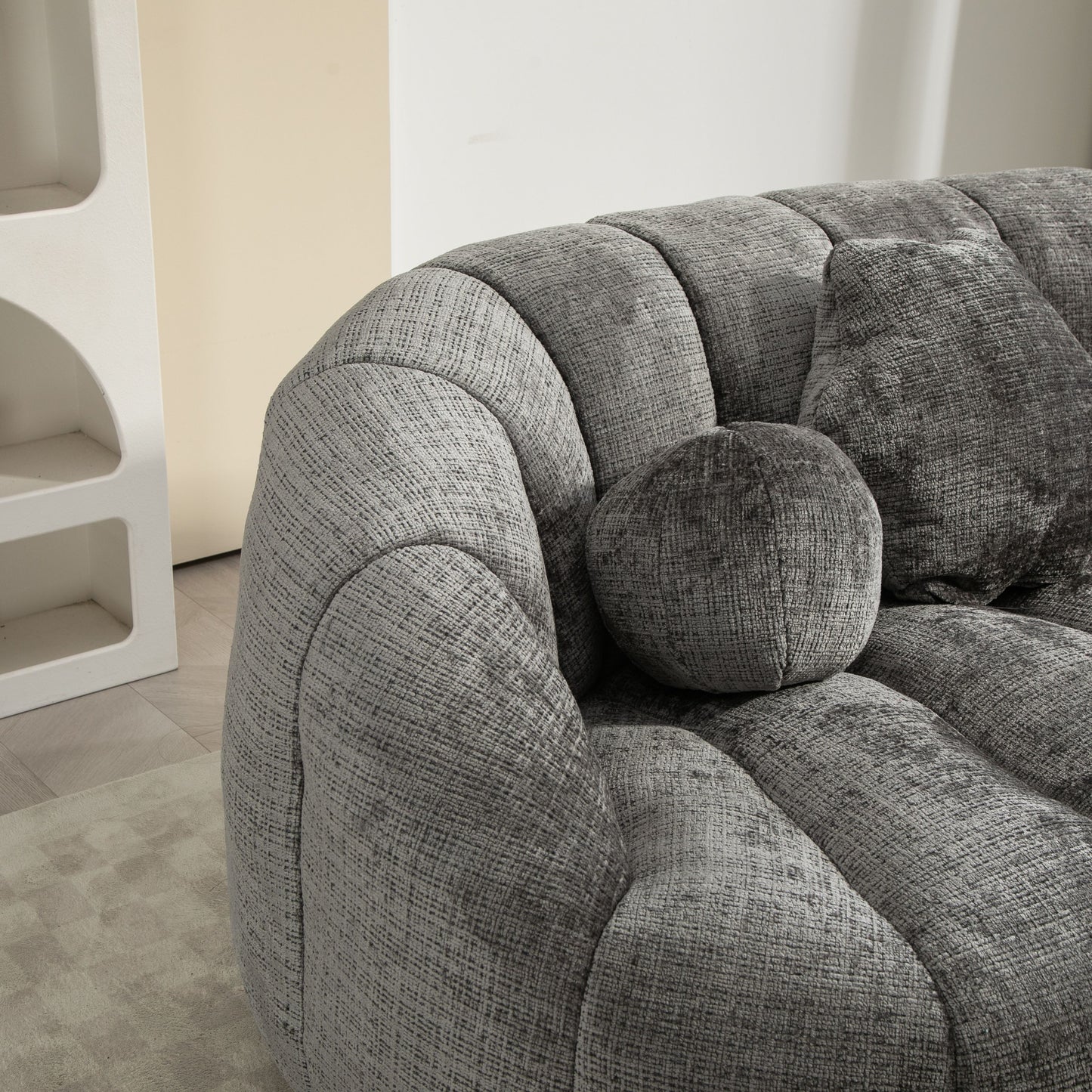 Durable Comfort High Back Bean Bag Sofa Lounger For Adults And Kids - Gray