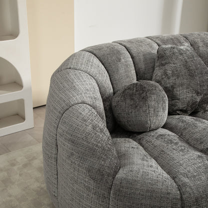 Durable Comfort High Back Bean Bag Sofa Lounger For Adults And Kids - Gray