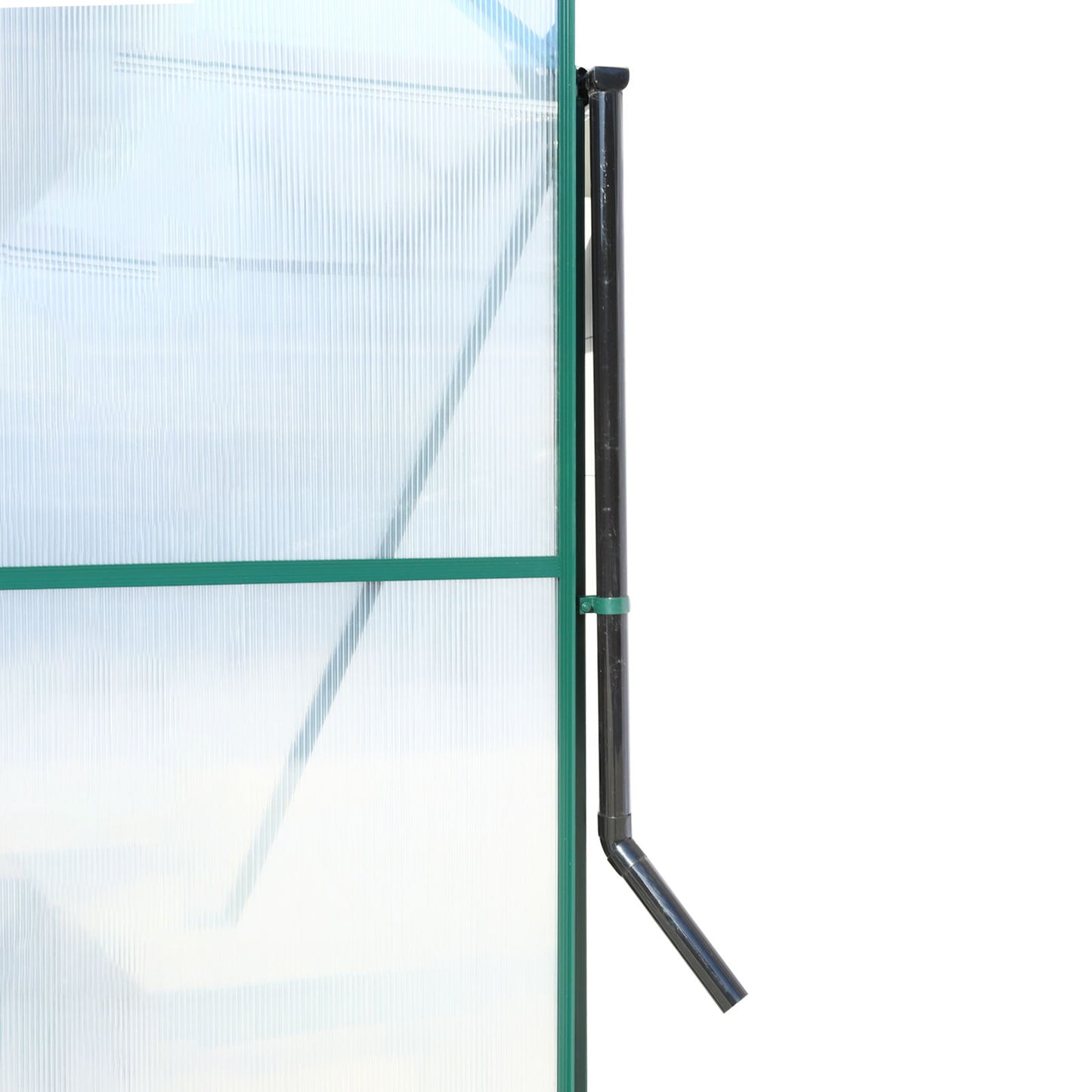 6.3'x4.2'x7' Polycarbonate Greenhouse, Heavy Duty Outdoor Aluminum Walk-In Green House Kit With Rain Gutter, Vent And Door For Backyard Garden - Green