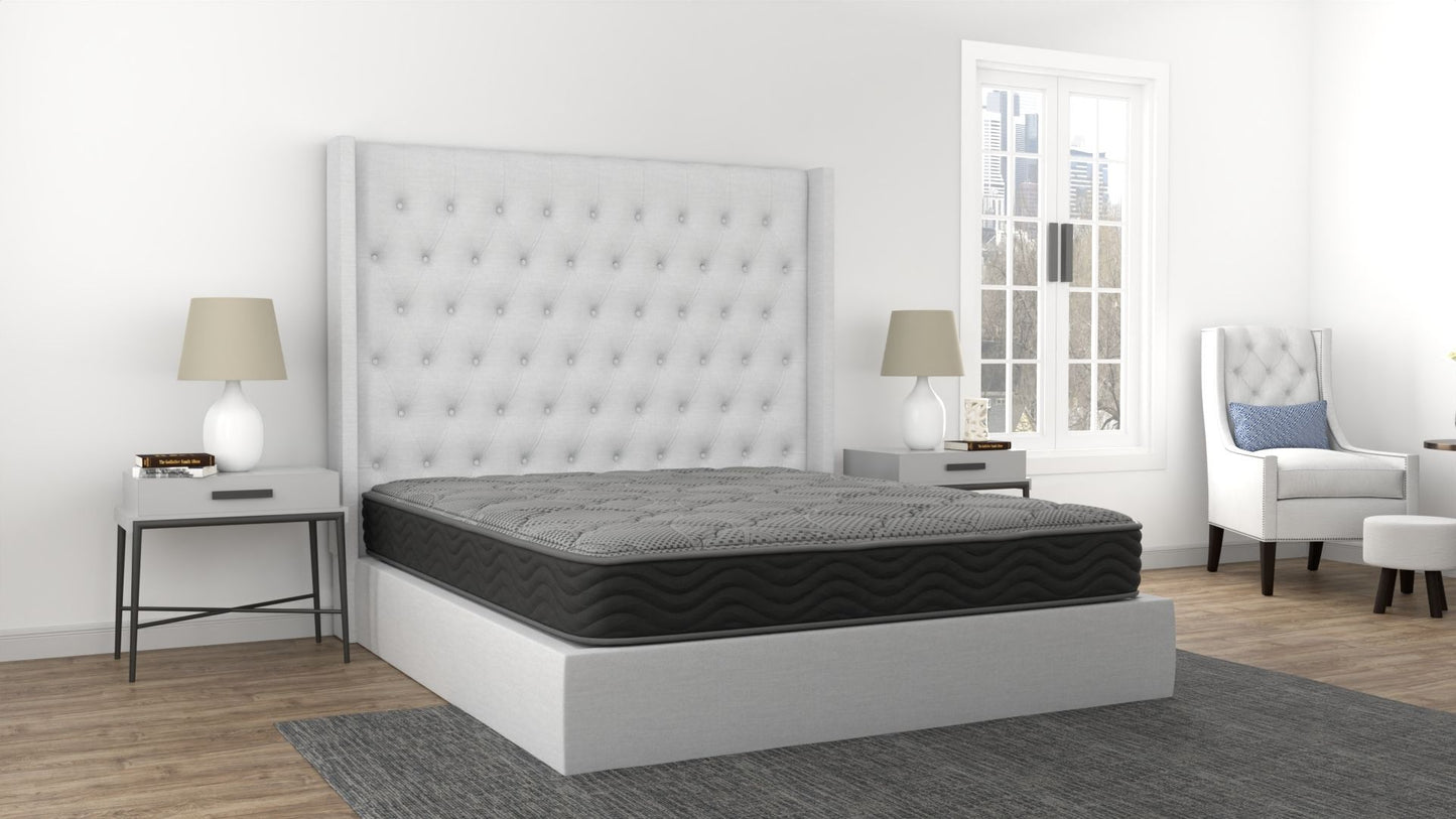 CS Hybrid - 8" Queen Pocket Coil Mattress - Black / Gray