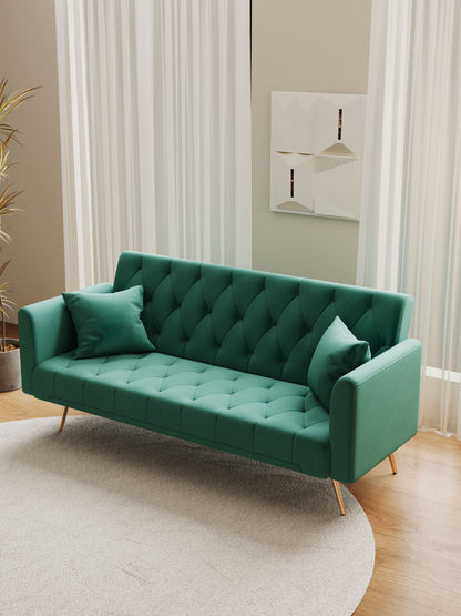Convertible Double Folding Living Room Sofa Bed - Green
