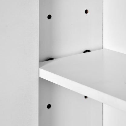 Modern Wall Mounted Bathroom Medicine Cabinet, Bathroom Wall Storage Cabinet With Mirror, Over The Toilet Space Saver Cabinet With Towels Bar - White
