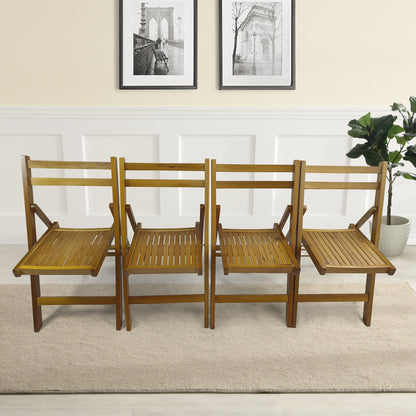 Folding Special Event Chairs, Foldable Style (Set of 4) - Honey