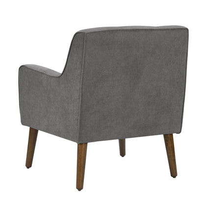 Ryder - Mid Century Modern Woven Fabric Tufted Armchair - Gray
