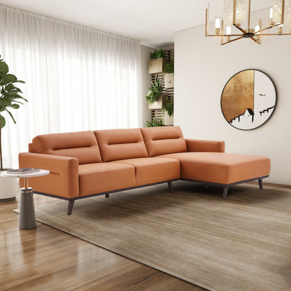 Ella - L-Shaped Right Sectional Couch - Cognac